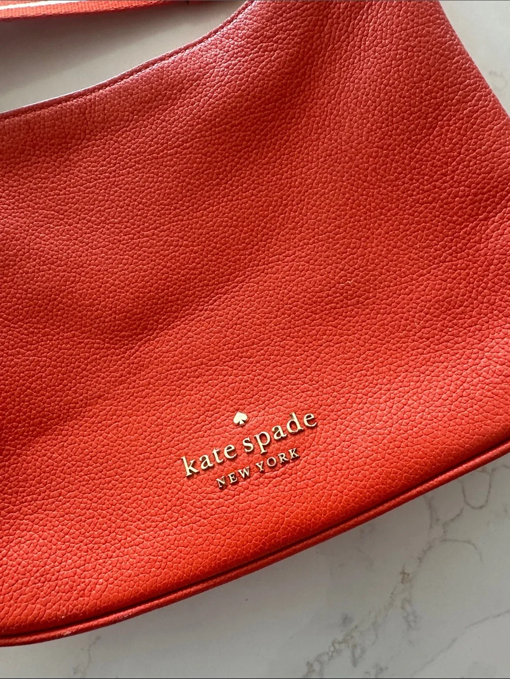 Kate Spade Orange Pebble Leather Crossbody bag small purse